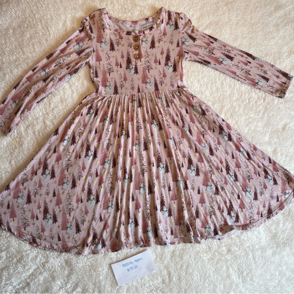 Posh Peanut long sleeve henley twirl dress